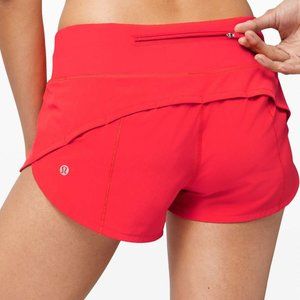 Lululemon Speed Shorts Women Red Sz 12 NWOT